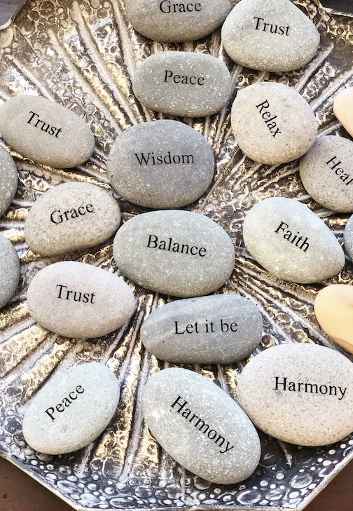 beachology positive affirmation rocks